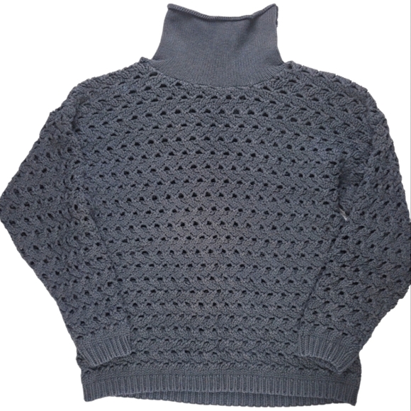 Neiman Marcus Oversized Mock Turtleneck Crochet Sweater/Tunic - Picture 10 of 10